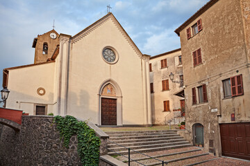 Sticker - Porano, Terni, Umbria, Italy: the ancient catholic church of San Biagio (Saint Blaise) in the old town of the italian medieval village