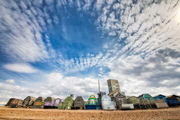 Wall Mural - Colorful, Wooden Beach Huts in Whitstable, Kent, England