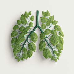 green lung concept, the important of tree to the environment to stop global warming, Generative AI