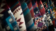 © RooM The Agency - Close-Up of assorted Native American Textiles hanging side by side