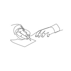 Hands vector illustration drawn in line art style