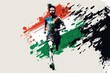 Man running in tricolor Indian flag stock illustration Sport, India, Marathon, Republic Day