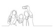 © OneLineStock - group of happy young friends making selfie - PNG image with transparent background