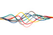 Leinwandbild Motiv Colorful electrical cable wire isolated on white background