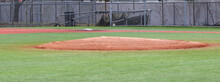 Pitchers Mound On A Turf Baseball Field