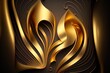 Leinwandbild Motiv Beautiful abstract golden form wallpaper. Generative AI