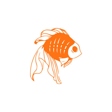 vector illustration of cute goldfish