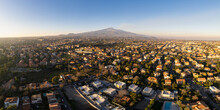 Aerial View Of Mount Etna And Catania City, Sicily, Italy