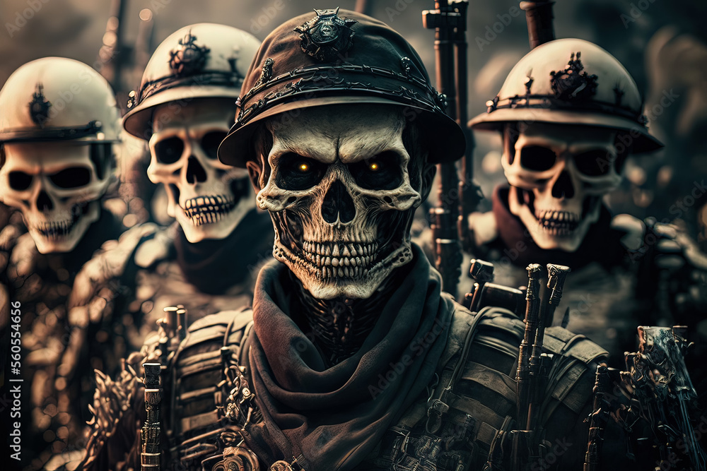 Fantastic image of the evil army under the leader's command. Army of ...