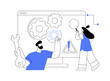 © Visual Generation - Computer troubleshooting abstract concept vector illustration.