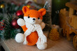 Crochet handmade fox with scarf