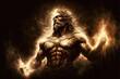 4K resolution or higher, the primordial darkness embodying a greek god with gods lights. Generative AI Technology