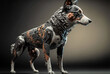 © wetzkaz - a real half-robot dog or a robot dog with cyborg body parts. Generative AI