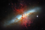 Fototapeta Sypialnia - Cosmos, Universe, Magnificent starburst galaxy Messier 82