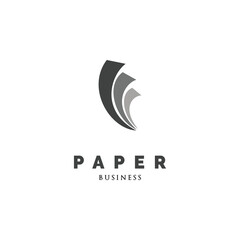 Wall Mural - Paper Icon Logo Design Template