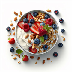 Wall Mural - Healthy Granola, Yogurt and Berries Breakfast