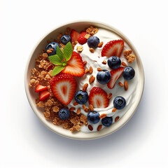 Wall Mural - Healthy Granola, Yogurt and Berries Breakfast