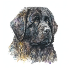 “Generative AI” Newfoundland Dog Digital Illustration.