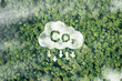 CO2 white fog, Concept depicting the issue of carbon dioxide emissions, global warming, sustainable development.