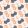 Pattern of a fox and a cat sleeping mask