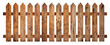 Empty brown wooden fence on transparent backgtound.