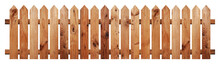 Empty Brown Wooden Fence On Transparent Backgtound.