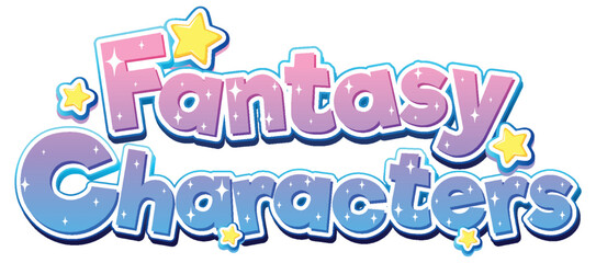 Wall Mural - fantasy characters text for banner design
