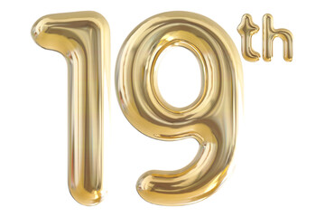 19th anniversary numbers gold celebrate with generative AI