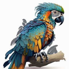 Poster - Parrot Bird Colorful Avian Flight Feathers Vector Art AI Generative 