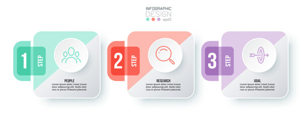 Infographic template business concept with step.