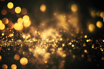 Wall Mural - Abstract yellow glitter bokeh background. Generative AI.