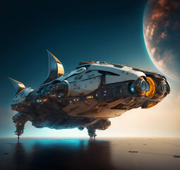 luxury spaceship from outer space, generative ai