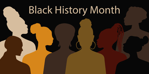 Wall Mural - Black History Month. A celebration of the diversity and pride of African culture. Horizontal banner. 