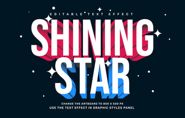 Wall Mural - Shining star editable text effect template