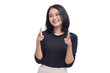 Young Business Woman Pointing Choosing You Smiling