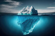 canvas print picture - Large ice berg melting in ocean as climate change concept (Generative AI)
