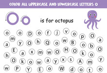 Dot All Letters O. Educational Worksheet For Learning Alphabet.
