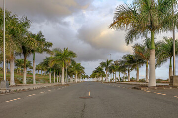 Wall Mural - Summer road on a beautiful holiday day and free space