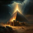 Pyramid in the night as a power conduit