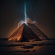 Power of the pyramid in the night