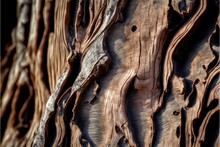 Close-up Of An Interesting Textured Surfaces Bark Of A Tree. Generative AI