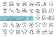Set of conceptual icons. Vector icons in flat linear style for web sites, applications and other graphic resources. Set from the series - Dentistry. Editable outline icon.	
