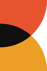 Leinwandbilder - Abstract geometric minimalist artwork. Vector illustration made of simple shapes like circle, square, triangle. Retro background in Bauhaus style and bold colors: red, yellow, blue and black on white