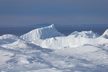 big icebergs floating over sea