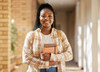 © K.A./peopleimages.com - Face, student portrait and black woman in university ready for learning, goals or targets. Education, scholarship and happy female learner from South Africa with books for studying and knowledge.