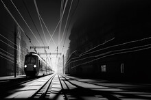 Railroad, Train, Line, White And Black Background, Travel, Transport