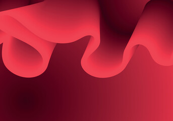 Wall Mural - Red fluid wave. Duotone geometric compositions with gradient 3d flow shape. Innovation mode vector