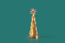 New Year Origami Tree With Illumination.