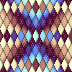 Fototapete - Argyle seamless vector pattern background. Pattern of a rhombuses.