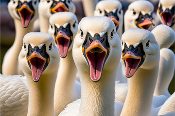 Wall Mural - Swan singing